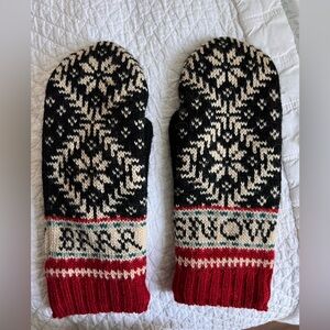 FRENCH KNOT Fleece Lined 100% Wool Knit Mittens from the Sundance Catalog